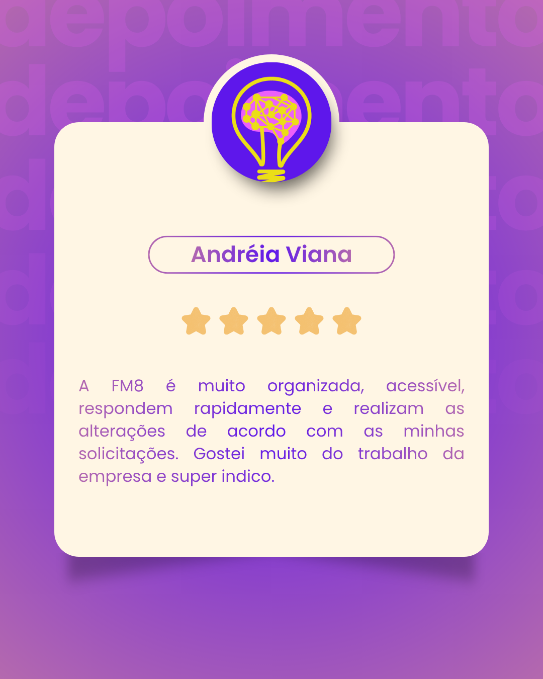 Avaliação de cliente FM8